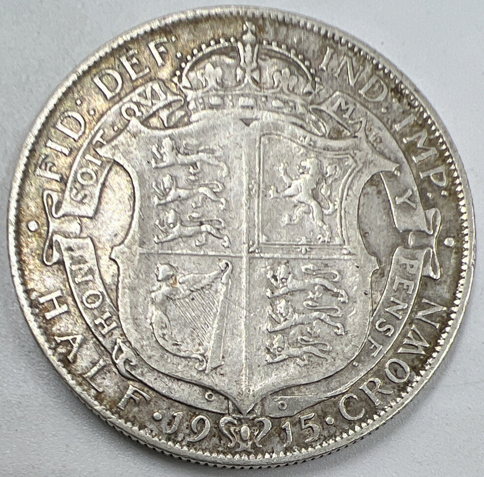 1915 Half - Crown | British Silver Coin | George V | Fine Collectable Grade | a918