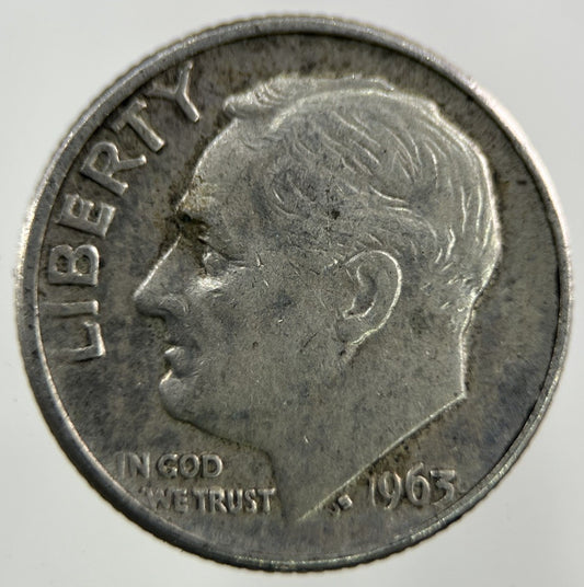 1963 - D US USA Roosevelt Dime Silver Coin | Collectable Grade