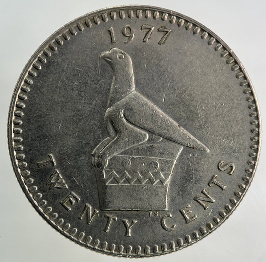 1977 Africa Rhodesia 20 Cents Coin | Fine Collectable Grade