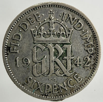1942 George VI Sixpence Silver Coin | Collectable Grade