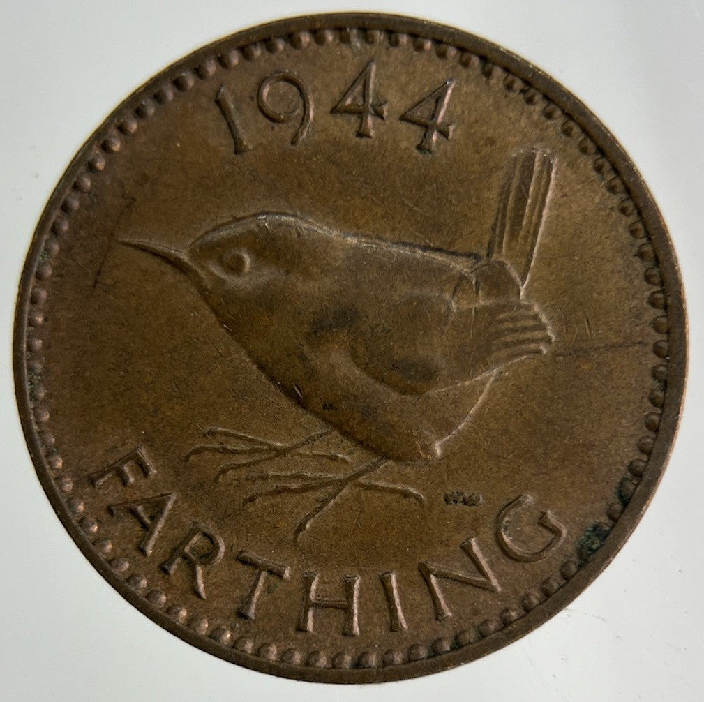 1944 George VI Wren Farthing Coin | Fine Collectable Grade