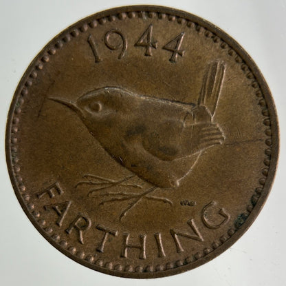 1944 George VI Wren Farthing Coin | Fine Collectable Grade