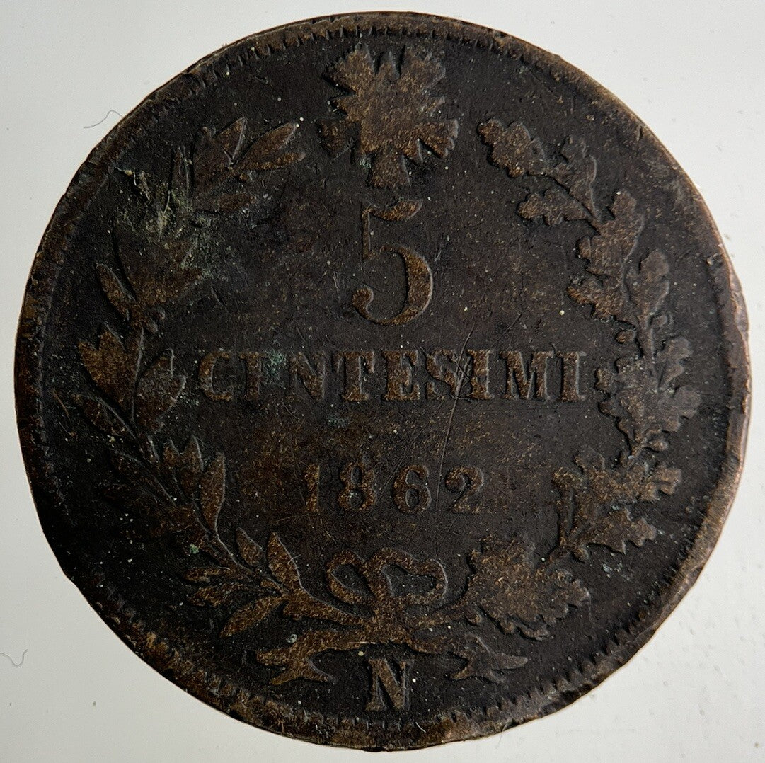 1862 Italy 5 Centesimi Coin | Collectable Grade