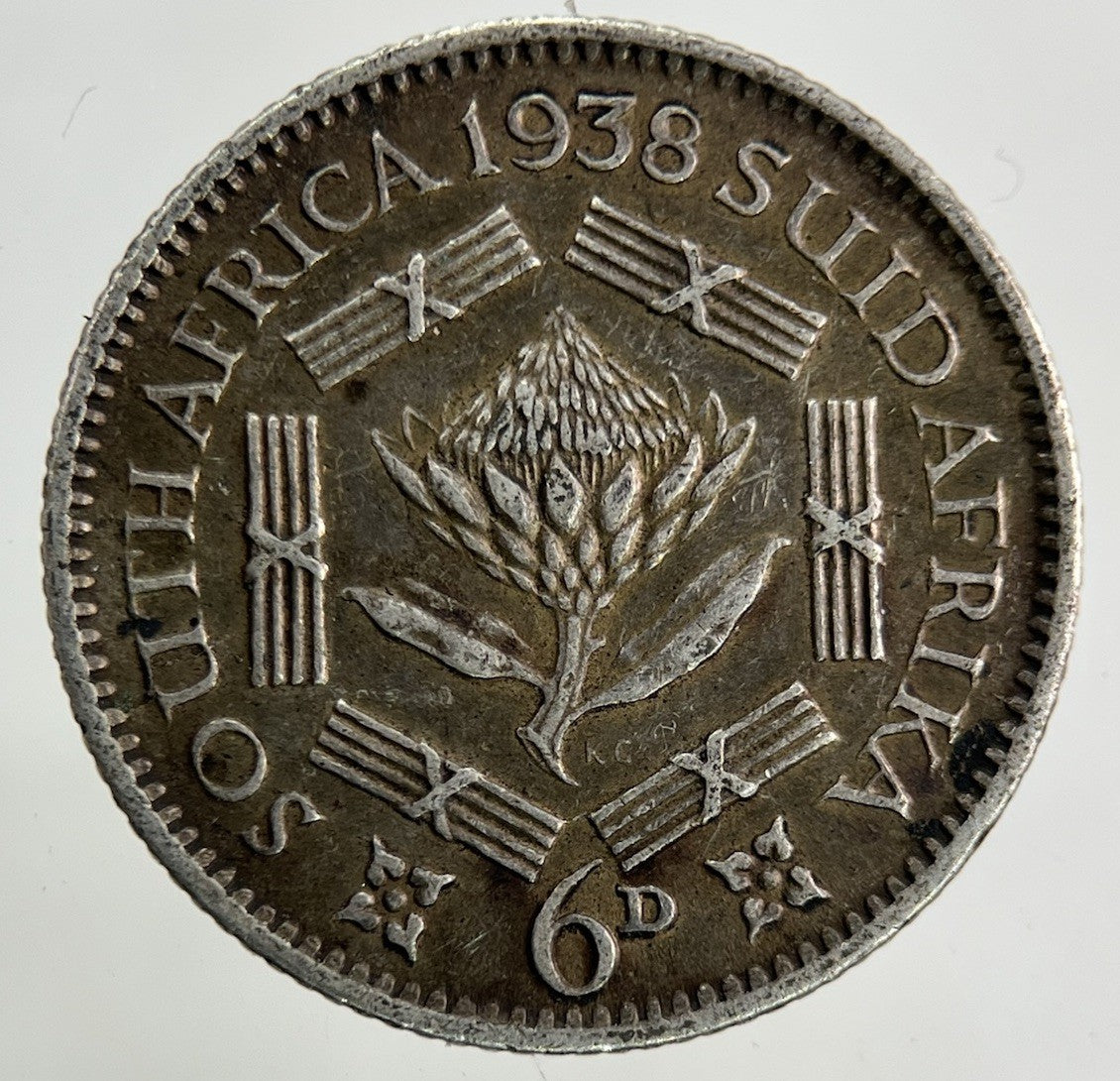 1938 South Africa Sixpence Silver Coin | Very High Grade
