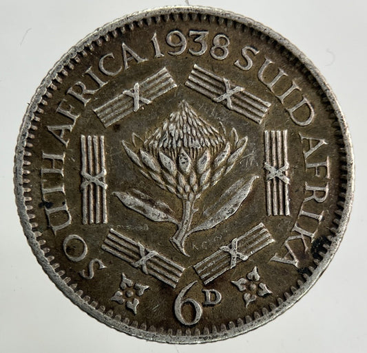 1938 South Africa Sixpence Silver Coin | Very High Grade