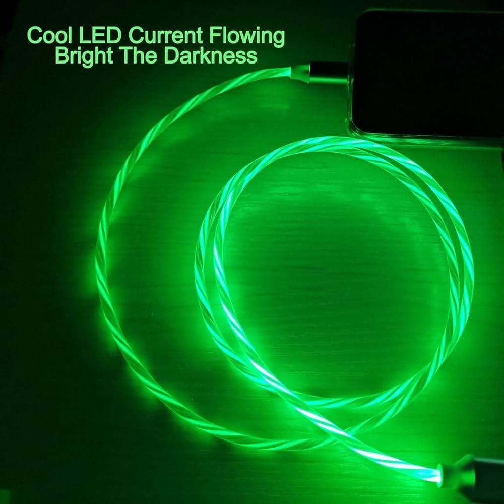 Type - C Red Flowing LED USB Cable Charging Cable Multi Charger iPhone Type C