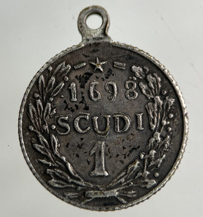 1698 Italy San Marino 1 Scudi Silver Token Coin | Fine Collectable Grade