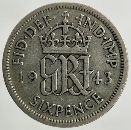 1943 George VI Sixpence Silver Coin | Collectable Grade