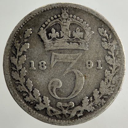 1891 Victoria Threepence Silver Coin | Collectable Grade