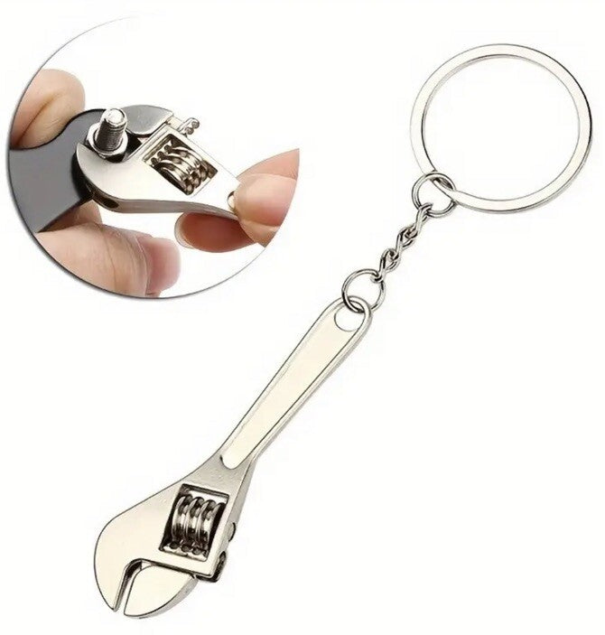 Mini Metal Adjustable Wrench Spanner Tool Keyring Premium Keychain Gift UK