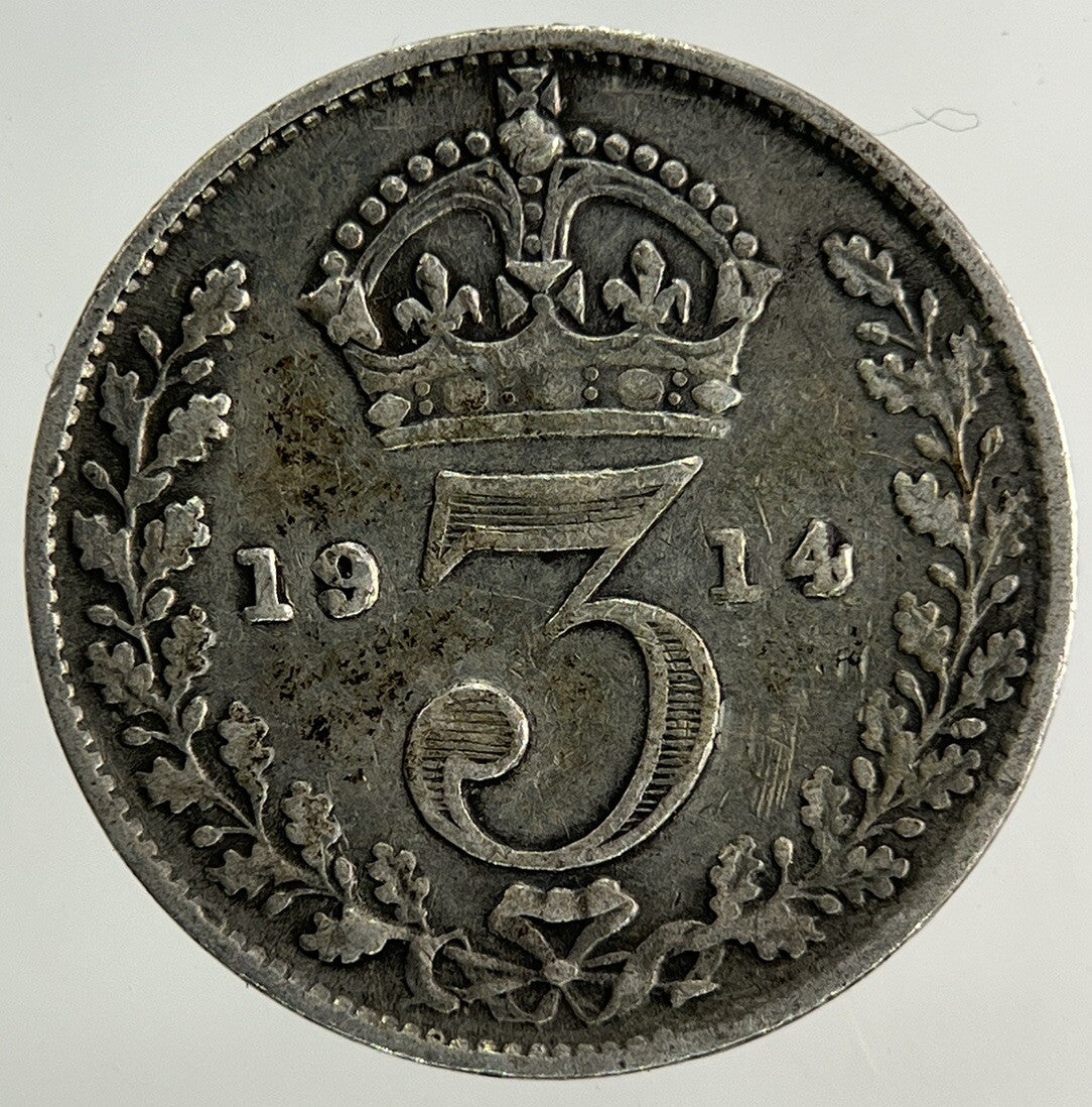 1914 George V Threepence Silver Coin | Fine Collectable Grade