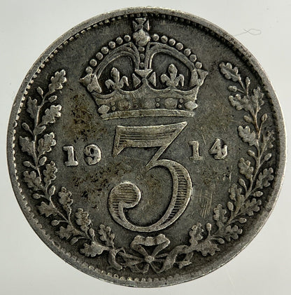 1914 George V Threepence Silver Coin | Fine Collectable Grade