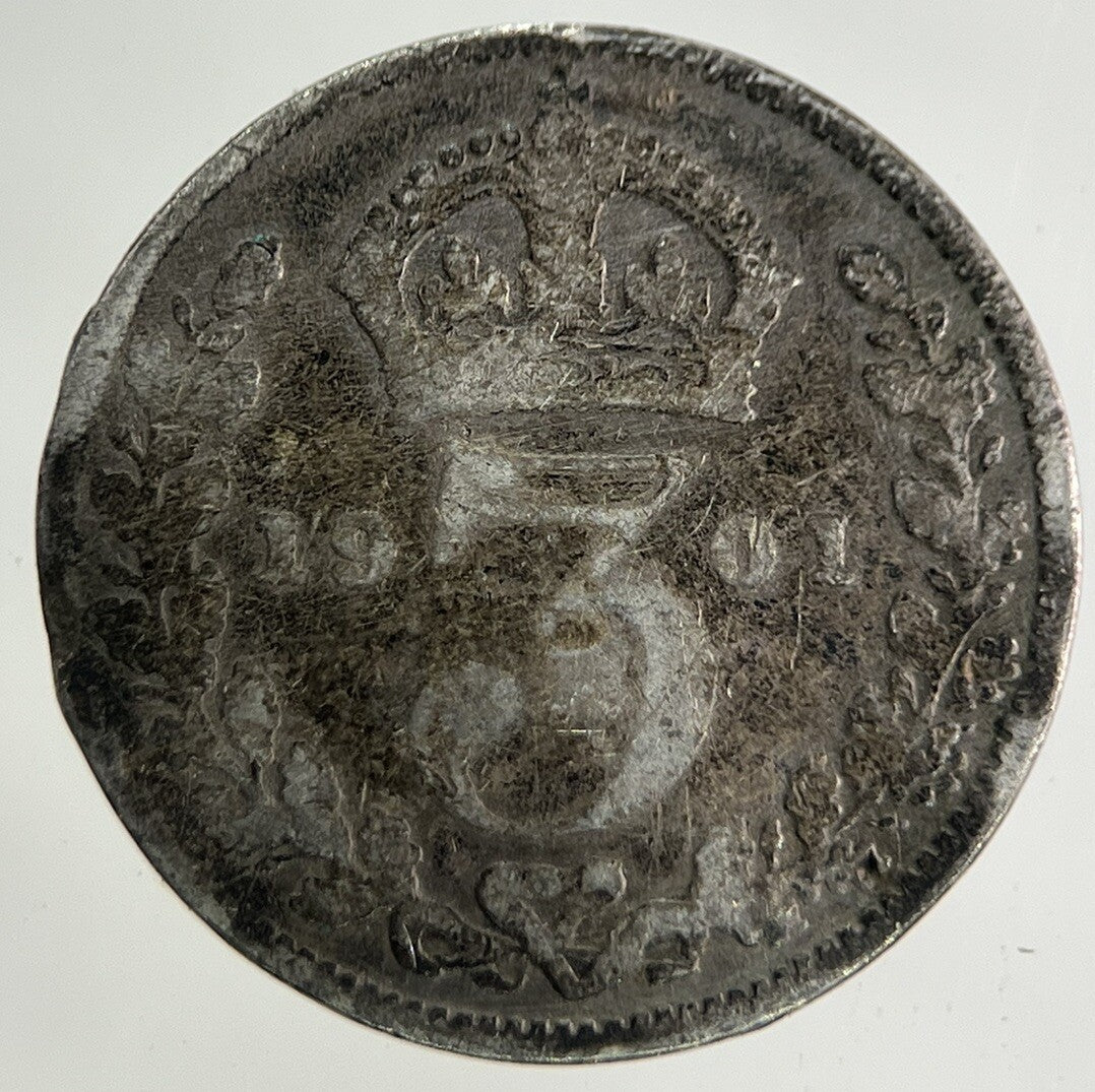 1901 Victoria Threepence Silver Coin | Collectable Grade