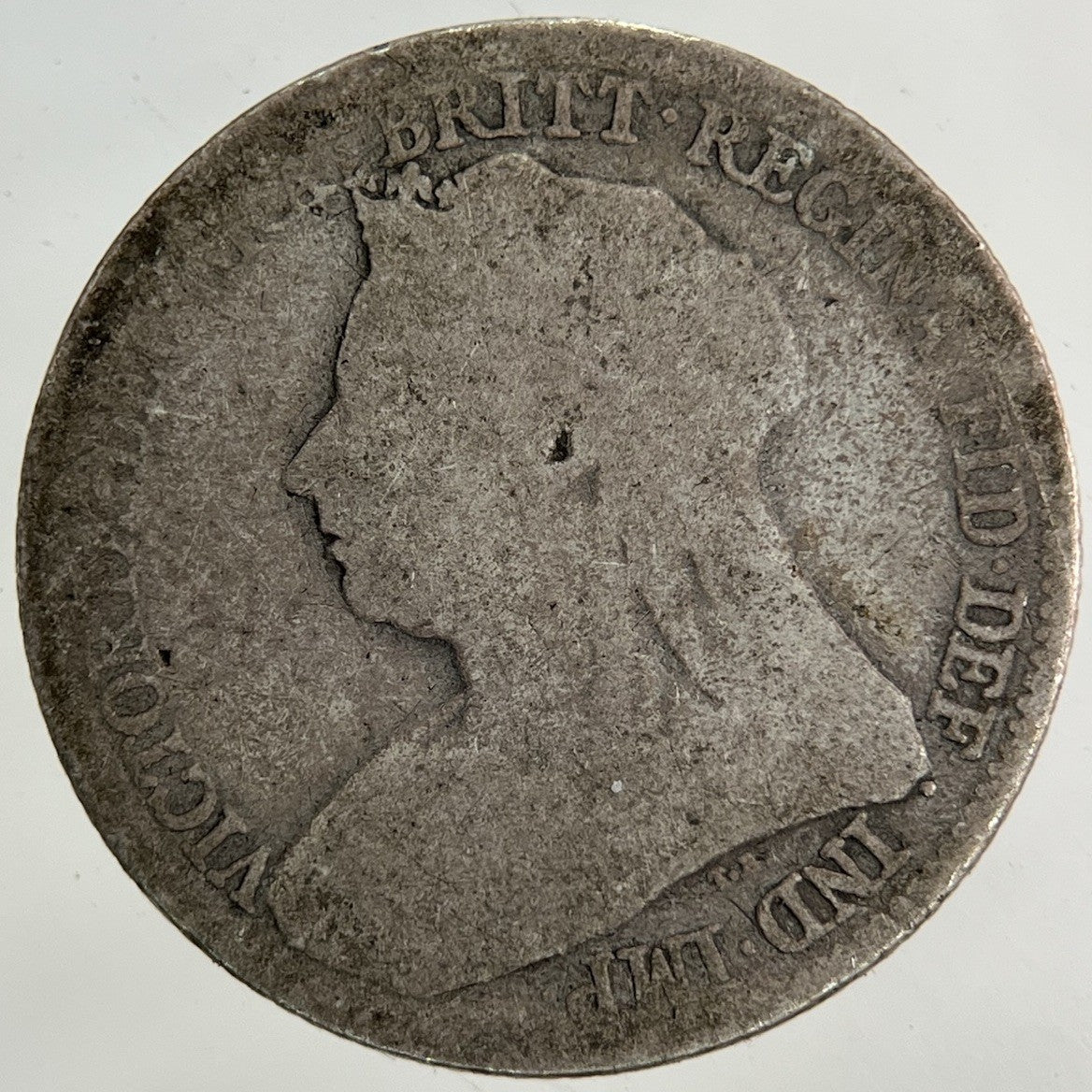 1893 Victoria Sixpence Silver Coin | Worn Grade