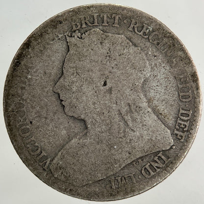 1893 Victoria Sixpence Silver Coin | Worn Grade