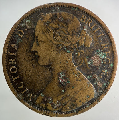 1862 Victoria One Penny Coin | Fine Collectable Grade