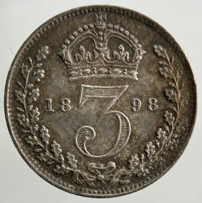 1898 Victoria Threepence Silver Coin | Very High Grade