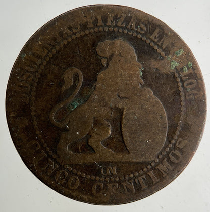 1870 Spain 5 Centimos Coin | Fair Grade