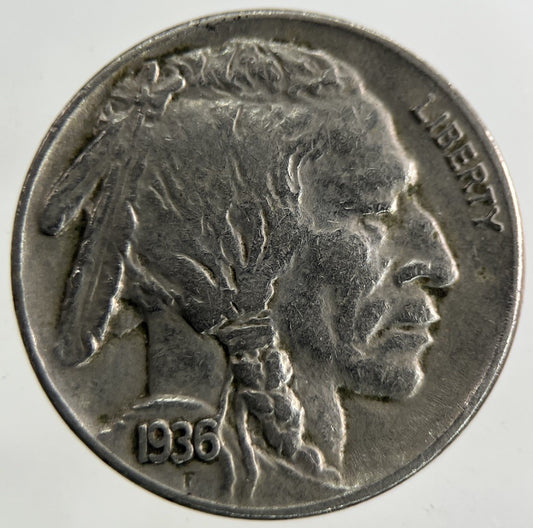 1936 US USA Buffalo Nickel 5 Cents Coin | Very High Grade
