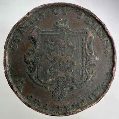 1861 Jersey 1/13 One Thirteenth Of A Shilling Coin | Fine Collectable Grade