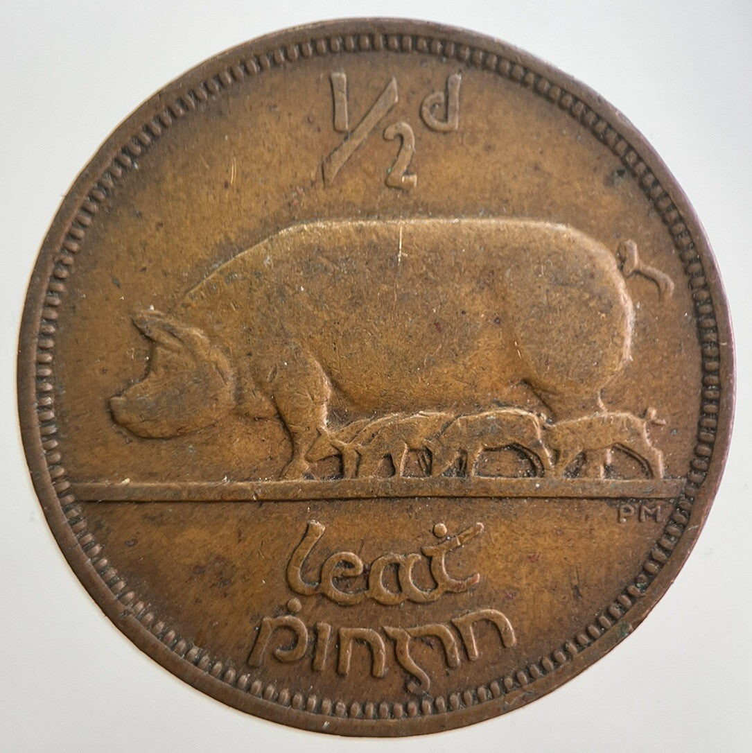 1942 Irish Half - Penny 1/2d Pig Coin | Very High Grade