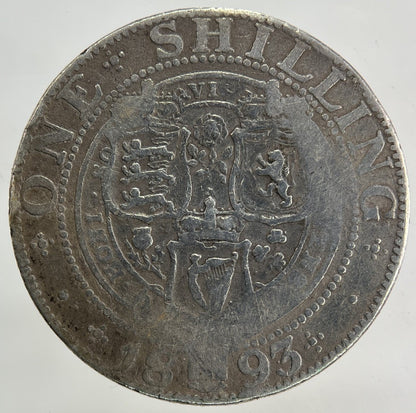 1893 Victoria Shilling Silver Coin | Collectable Grade