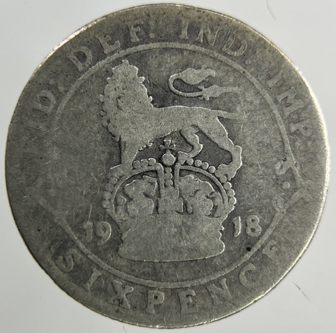1918 George V Sixpence Silver Coin | Fair Grade