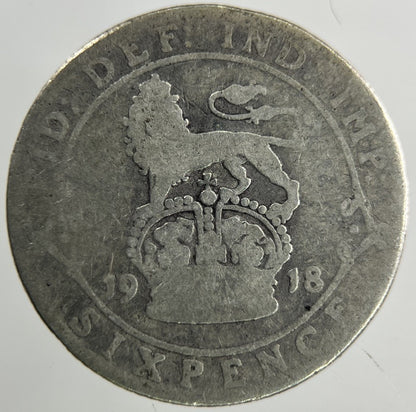 1918 George V Sixpence Silver Coin | Fair Grade