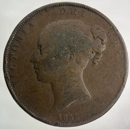1853 Victoria One Penny Coin | Collectable Grade