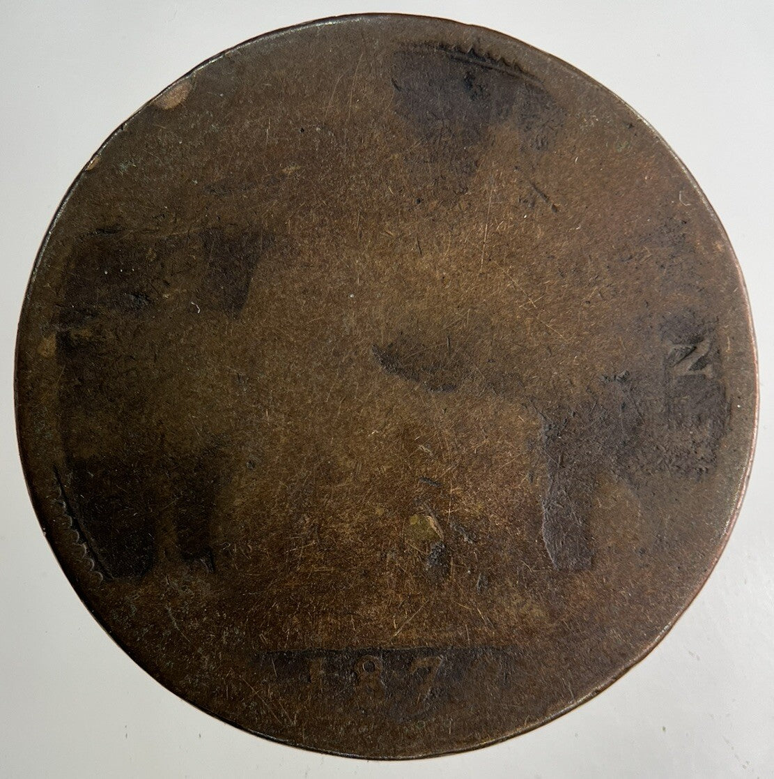 British Victoria One Penny Coin | Worn Grade