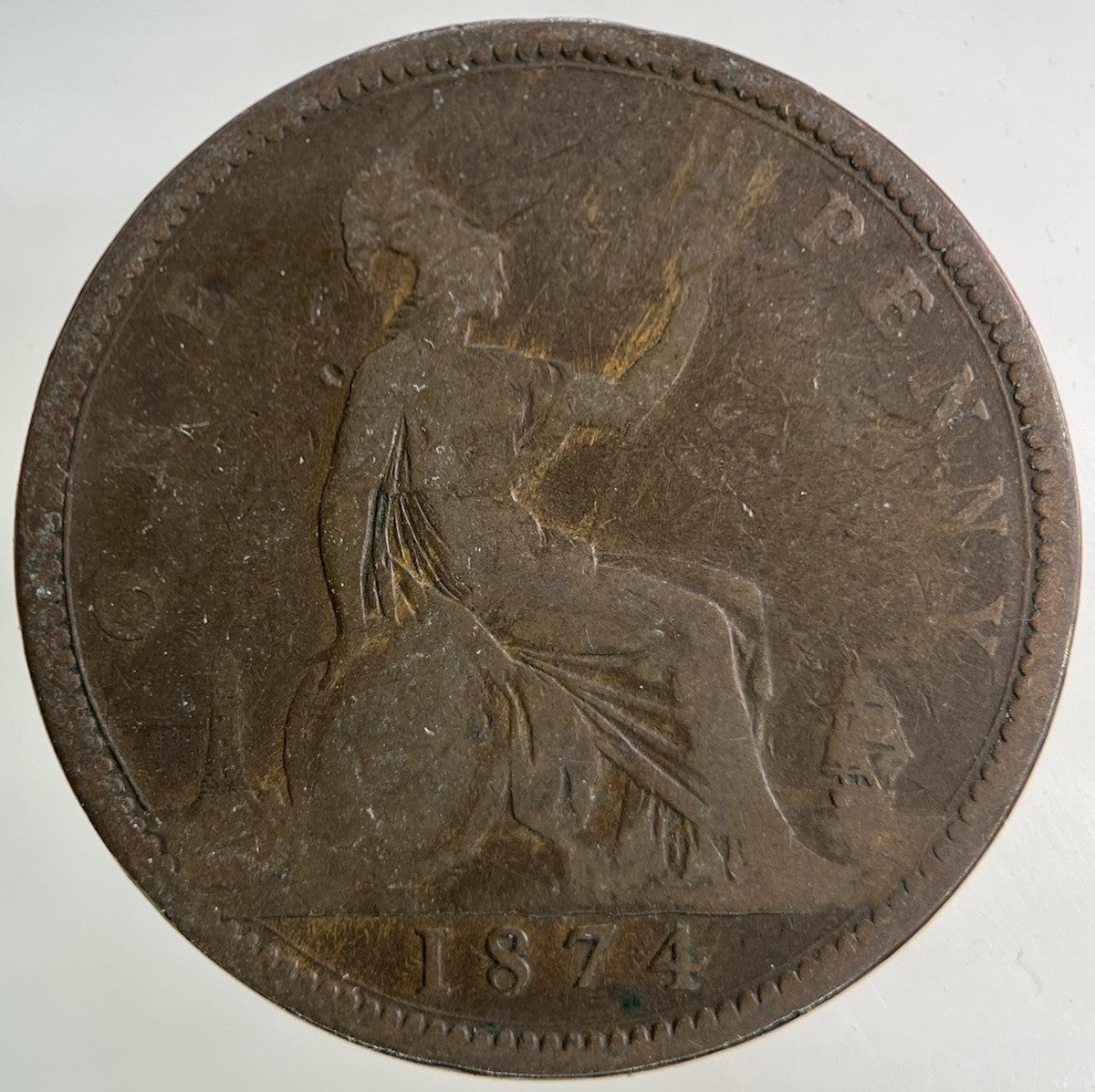 1874 Victoria One Penny Coin | Collectable Grade