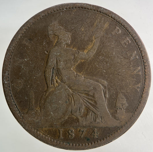 1874 Victoria One Penny Coin | Collectable Grade