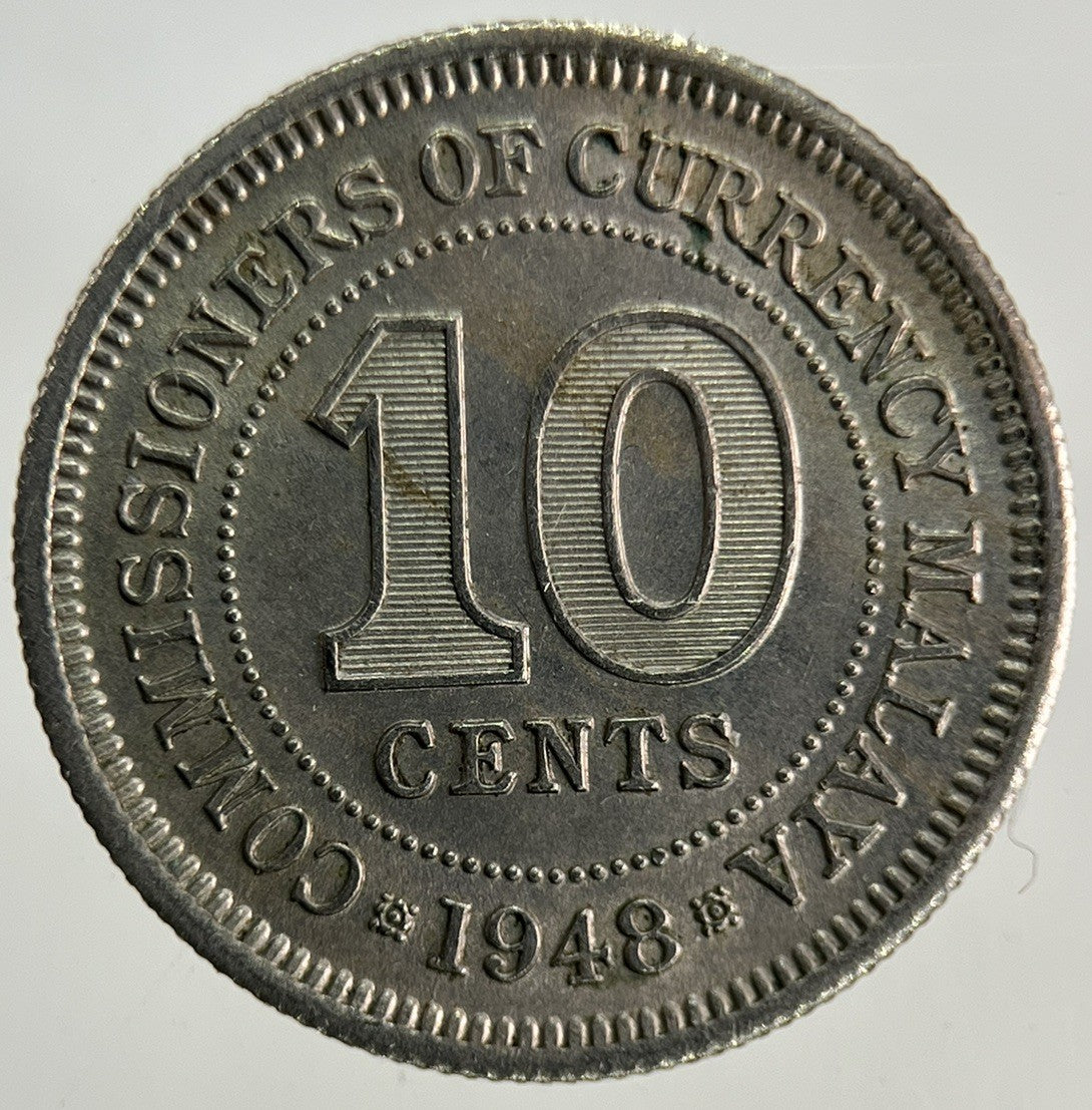1948 Malaysia 10 Cents Coin | Fine Collectable Grade