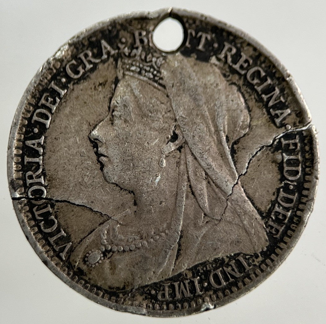 British Victoria Threepence Silver Coin | Worn Grade