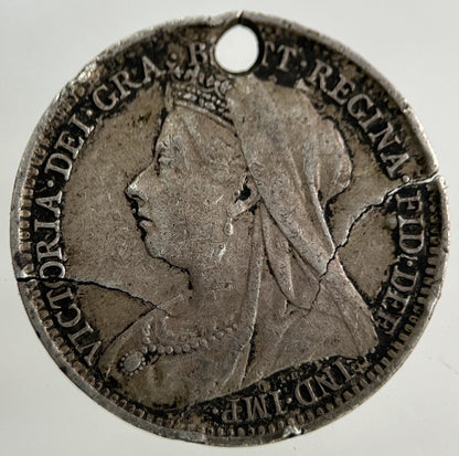 British Victoria Threepence Silver Coin | Worn Grade