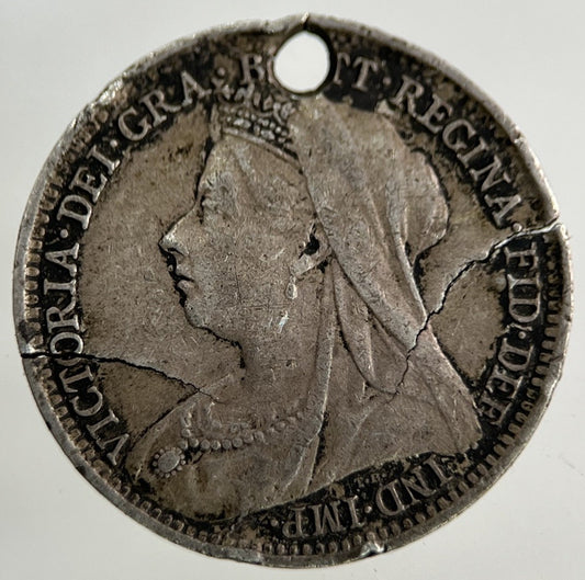 British Victoria Threepence Silver Coin | Worn Grade