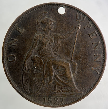 1897 Victoria One Penny Coin | Fine Collectable Grade
