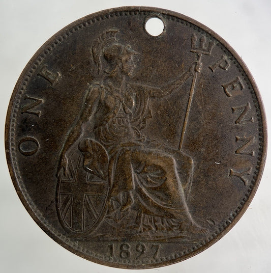 1897 Victoria One Penny Coin | Fine Collectable Grade