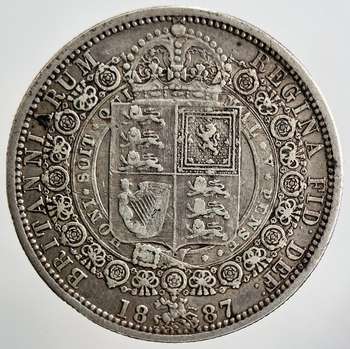 1887 Victoria Half - Crown Silver Coin | Very High Grade