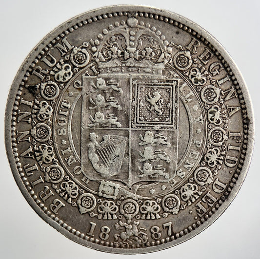 1887 Victoria Half - Crown Silver Coin | Very High Grade