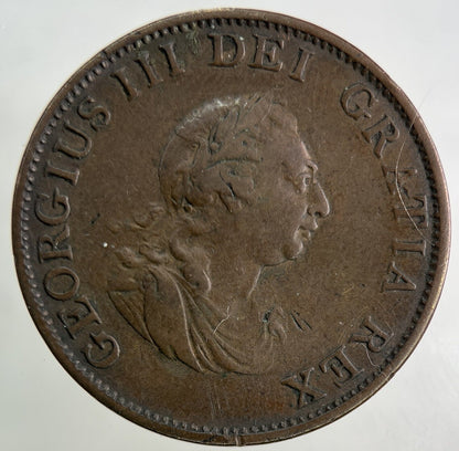 1799 George III 3rd Half - Penny Coin | Fine Collectable Grade