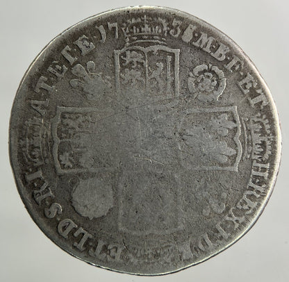 1735 George II 2nd Shilling Silver Coin | Collectable Grade