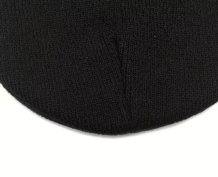 Mens Womens Casual Black Cotton Skull Cap Bobble Hat UK