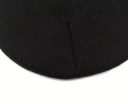 Mens Womens Casual Black Cotton Skull Cap Bobble Hat UK