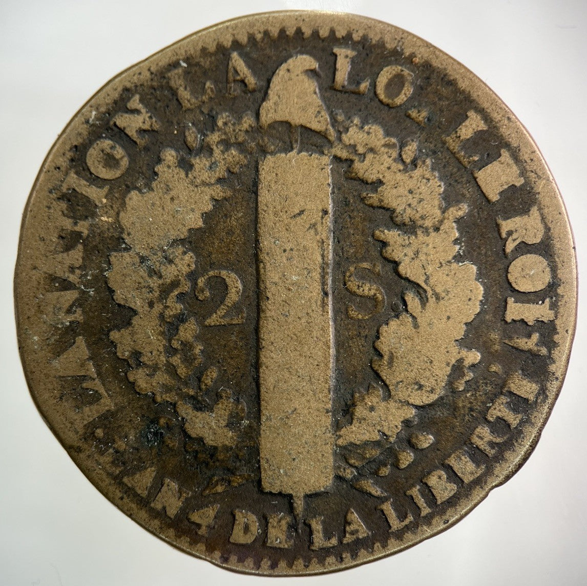 1792 - W France 2 Sols Coin | Collectable Grade