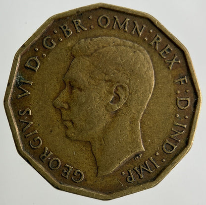 1937 George VI Brass Threepence Coin | Fine Collectable Grade