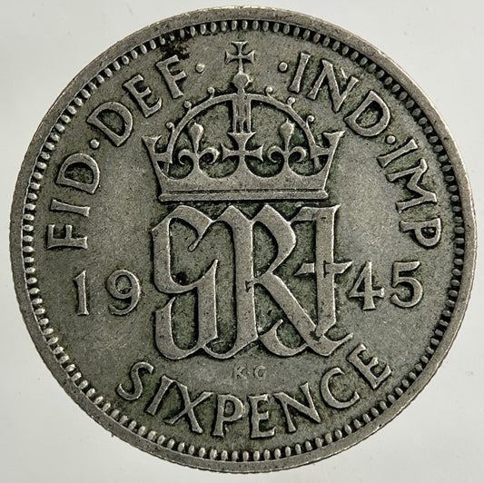 1945 George VI Sixpence Silver Coin | Collectable Grade