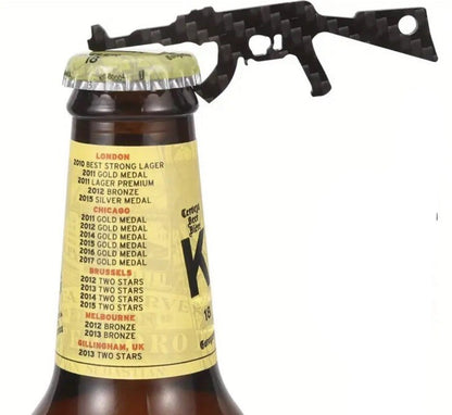 Carbon Fiber Assault Rifle Gun Bottle Opener Keyring Premium Keychain Gift UK