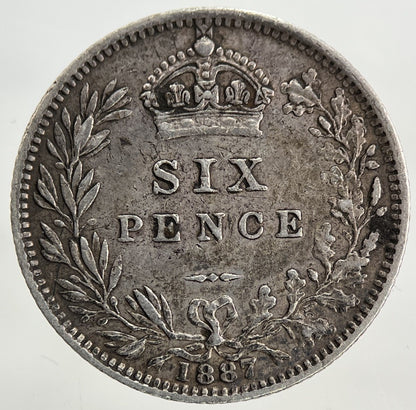 1887 Victoria Sixpence Silver Coin | Very High Grade