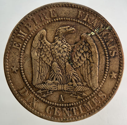 1861 France 10 Centimes Coin | Fine Collectable Grade